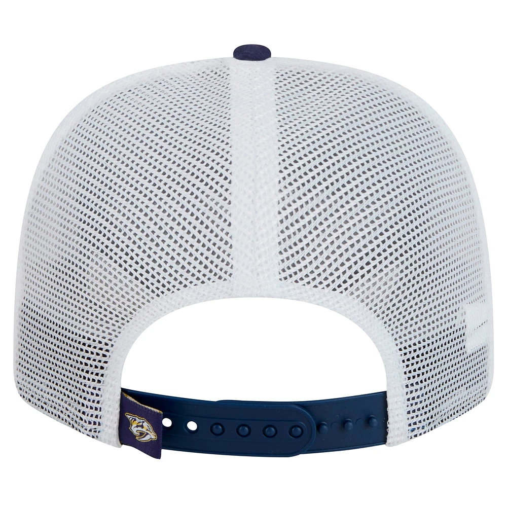 Casquette extensible à boutons-pression Nashville Predators Core Trucker 9SEVENTY de New Era pour homme, bleu marine