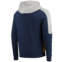 Sweat à capuche et fermeture éclair intégrale Starter bleu marine/doré Nashville Predators Playoffs pour homme