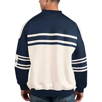 Men's Starter White Nashville Predators Defense Fleece Crewneck Pullover Sweatshirt