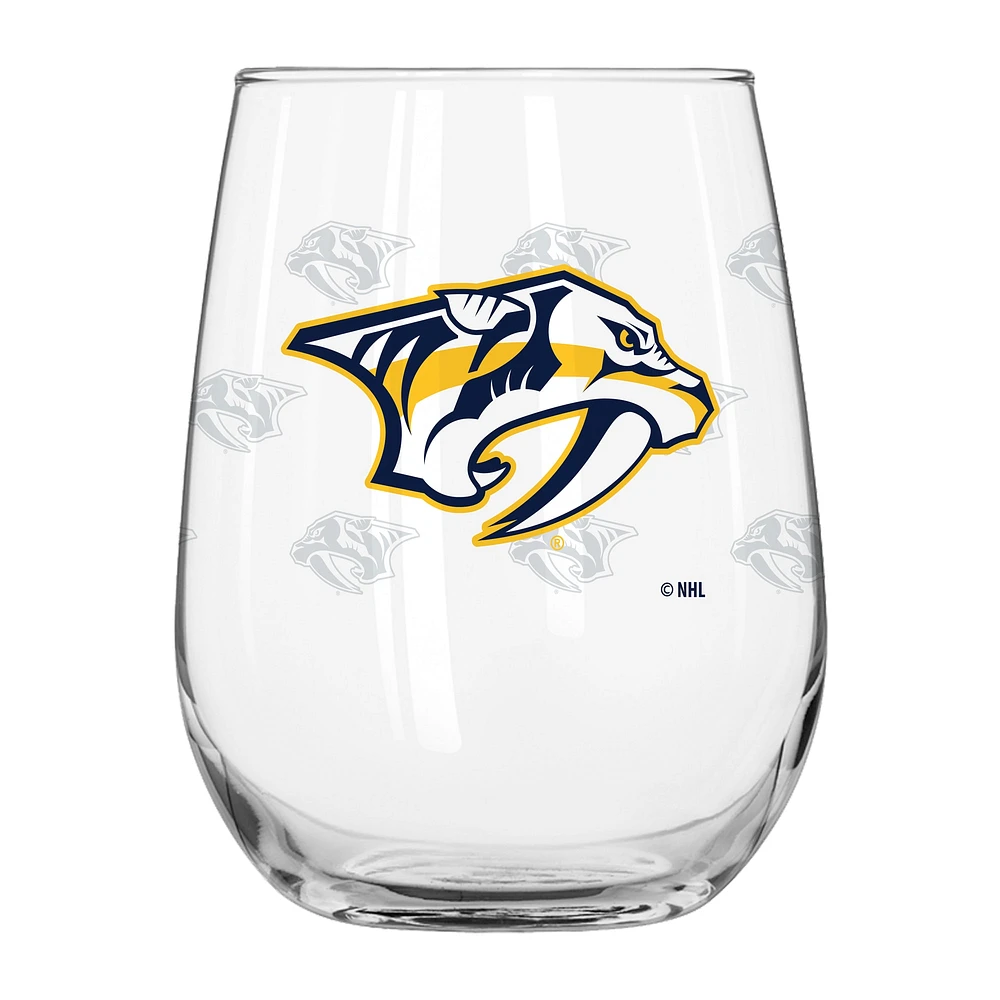 Verre à boisson incurvé avec logo gravé satiné des Nashville Predators de 16 oz