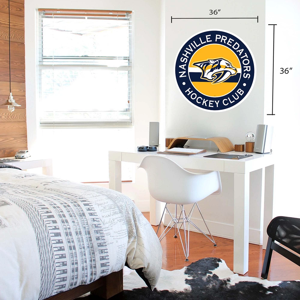 Nashville Predators - Sticker mural en vinyle 36'' x 36'' Team Repositional Stripe Design