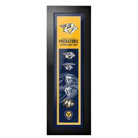 Nashville Predators - 6'' x 22'' Logos to History Framed Art