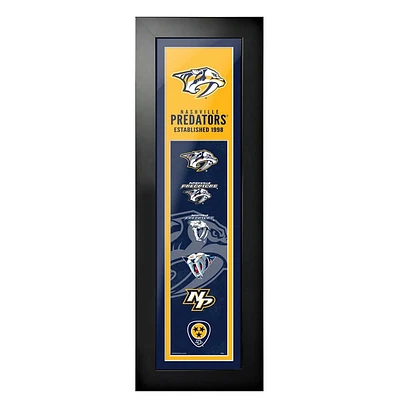 Nashville Predators - 6'' x 22'' Logos to History Art encadré