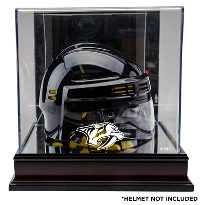 Nashville Predators Team Logo Mahogany Mini Helmet Display Case