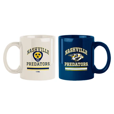 Lot de deux tasses colorées de 15 oz des Predators de Nashville