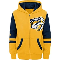 Sweat à capuche entièrement zippé Nashville Predators Face Off pour enfants d'âge préscolaire