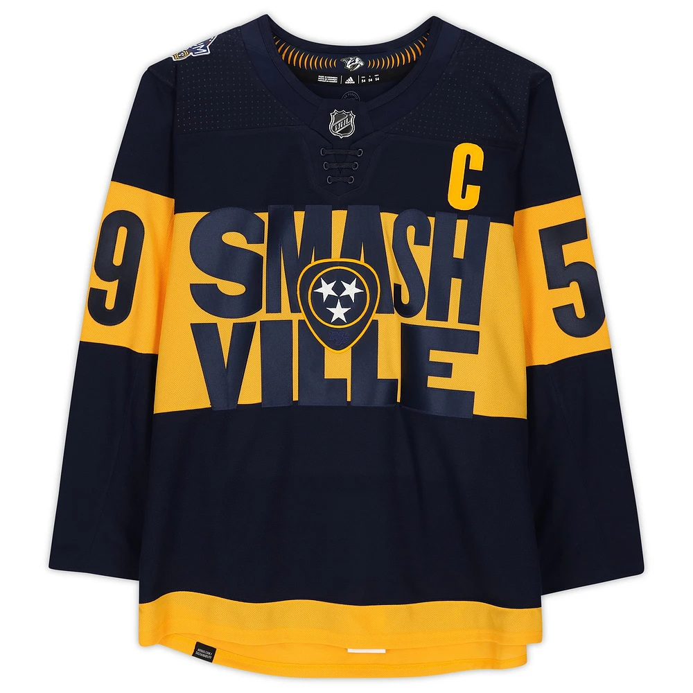 Roman Josi Navy Nashville Predators Autographed adidas Authentic 2022 Stadium Series Jersey