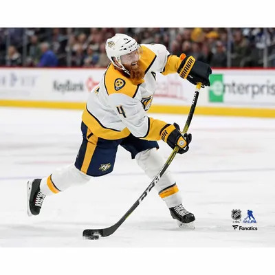 Cale Makar Colorado Avalanche Unsigned White Jersey Shooting Photograph