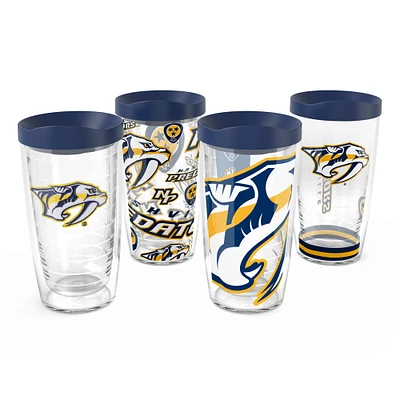 Tervis Nashville Predators Paquet de quatre 16 oz. Ensemble de gobelets classiques