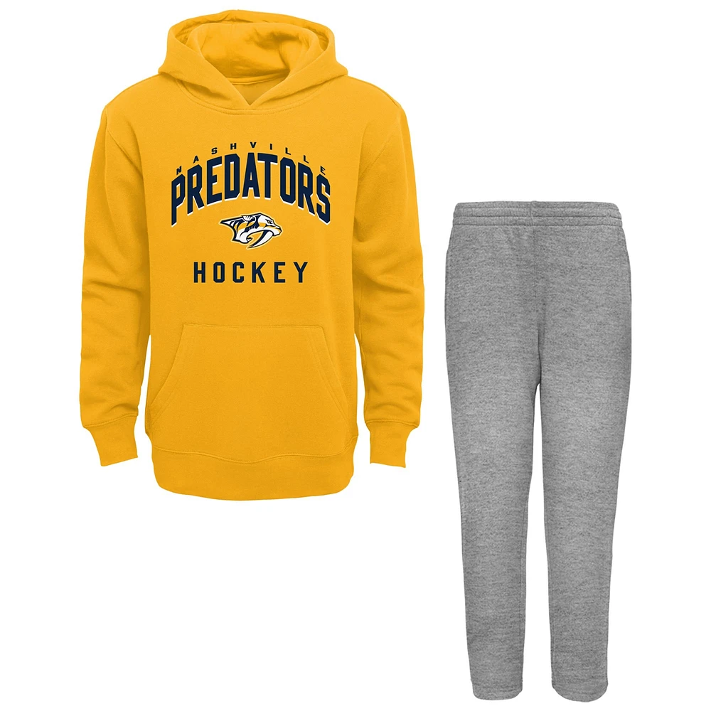 Toddler Gold/Heather Gray Nashville Predators Play by Pullover Hoodie & Pants Set