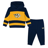 Toddler Navy/Gold Nashville Predators Puck Hero Fleece Hoodie and Sweatpants Set