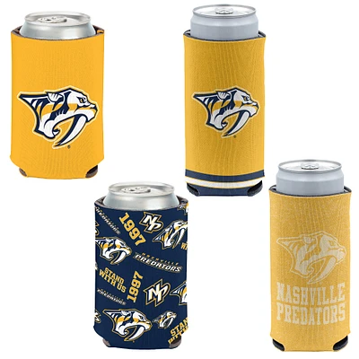 WinCraft Nashville Predators Slim et 12 oz. Ensemble de 4 refroidisseurs de canettes