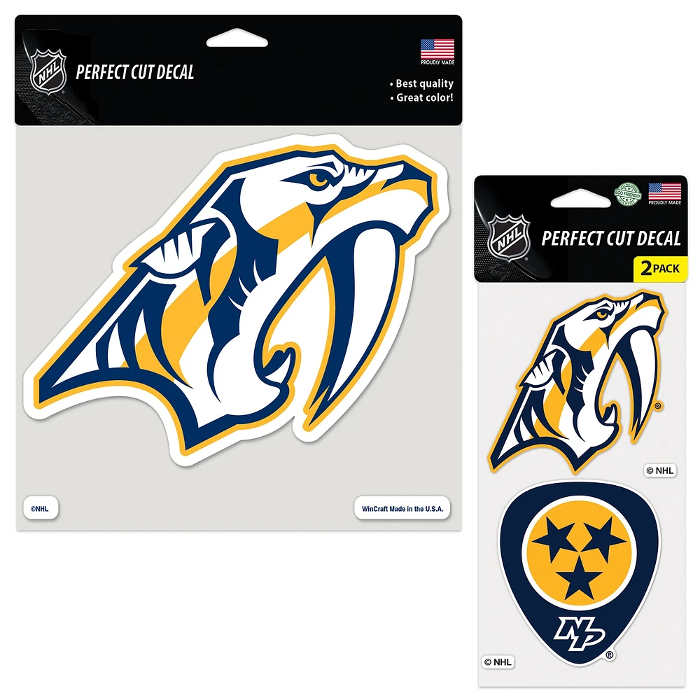 WinCraft Nashville Predators Three-Pack Perfect Cut Decals