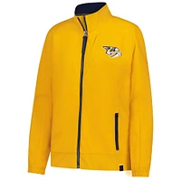 Veste d'entraîneur entièrement zippée Authentic Pro des Predators de Nashville Fanatics Gold pour femme