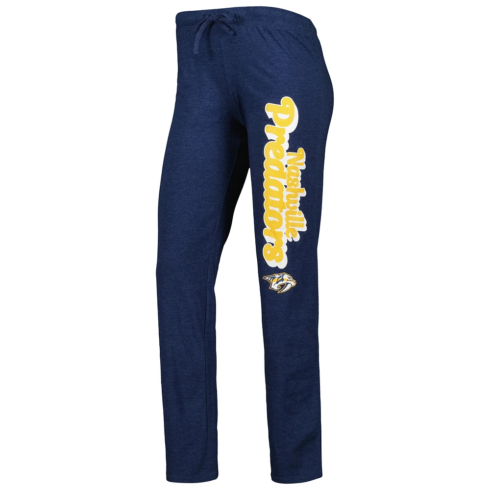 Concepts Sport Gold/Heather Navy Nashville Predators Meter Muscle Débardeur et pantalon Ensemble de nuit