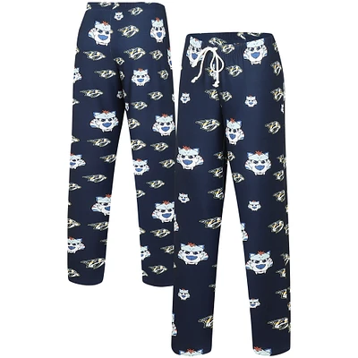 Women's Concepts Sport Navy Nashville Predators Gauge Allover Print Knit Sleep Pants