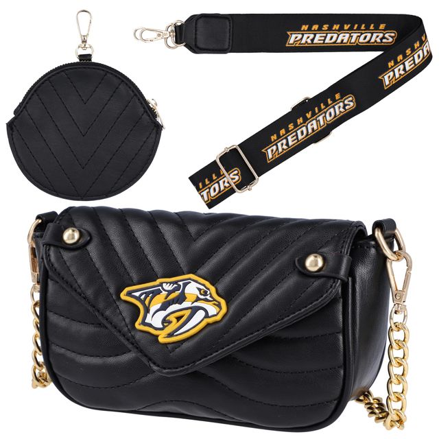 Cuce Nashville Predators Sac à bandoulière en cuir végétalien pour femme