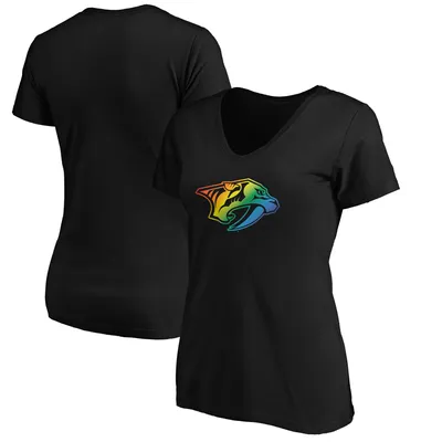 Nashville Predators Fanatics Branded Women's Team Pride Logo V-Neck T-Shirt - Black