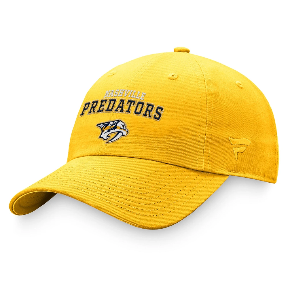 Casquette réglable à deux coups Fanatics Gold Nashville Predators Fundamental pour femmes