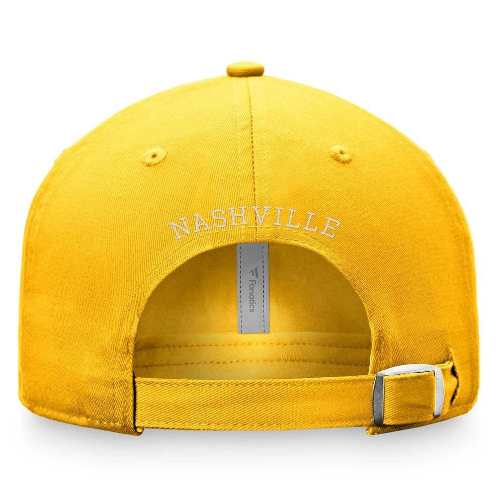 Casquette réglable à deux coups Fanatics Gold Nashville Predators Fundamental pour femmes