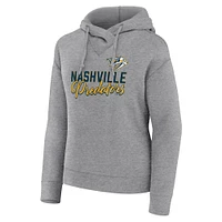 Sweat à capuche Fanatics Heather Grey Nashville Predators Script Favorite pour femmes