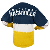 Women's Fanatics Navy/Gold Nashville Predators Ombre Long Sleeve T-Shirt