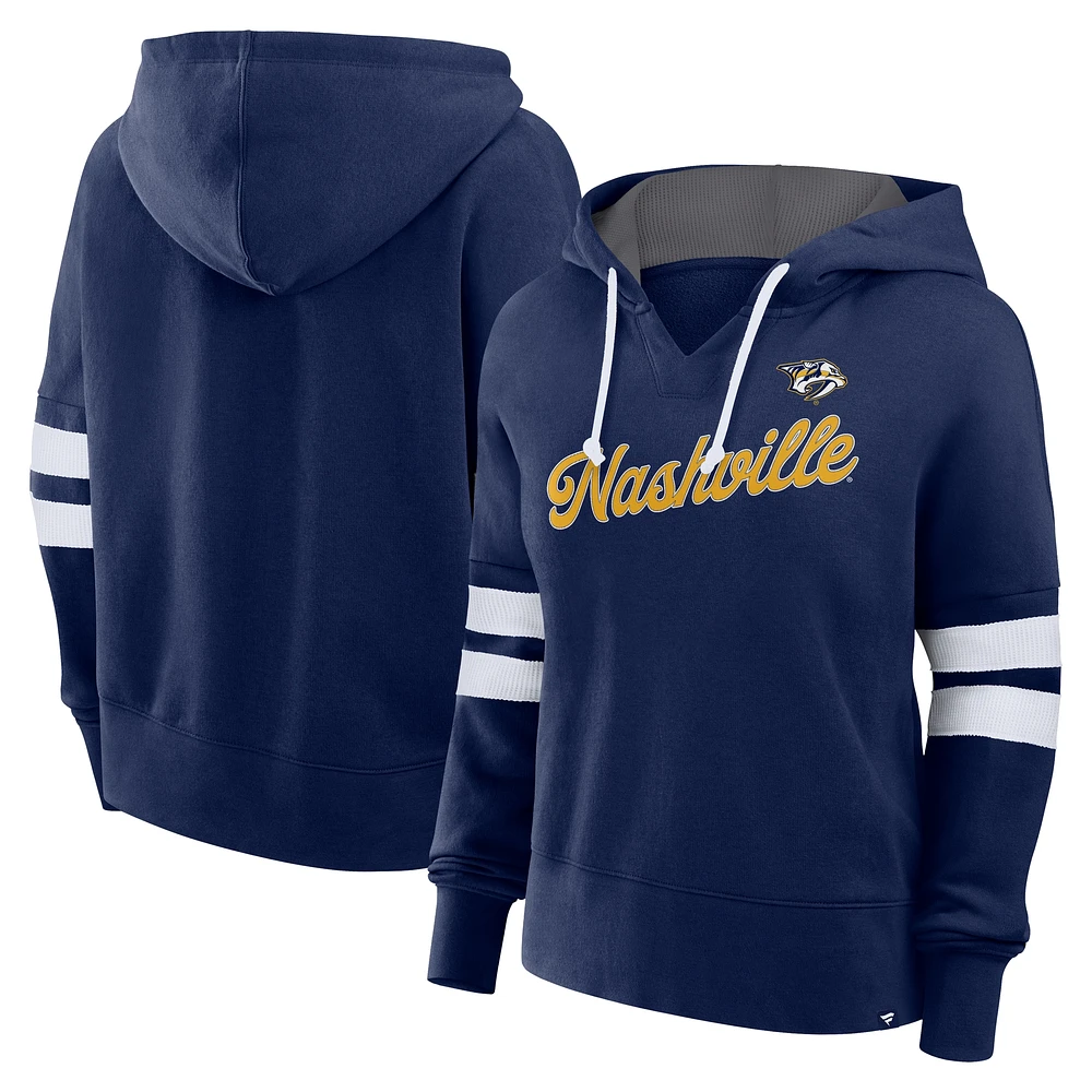 Sweat à capuche en polaire bleu marine Nashville Predators Seize pour femme Fanatics