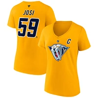 Women's Fanatics Roman Josi Yellow Nashville Predators Special Edition 2.0 Name & Number V-Neck T-Shirt