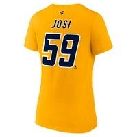 Fanatics pour femmes Roman Josi jaune Nashville Predators édition spéciale 2.0 nom et numéro T-shirt à col en V