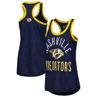 Nashville Predators G-III 4Her by Carl Banks Women's First Base Racerback Scoop Neck Tank Top - Navy