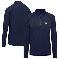 Haut à glissière quart de tour Kinetic Insignia Core Raglan bleu marine pour femme Levelwear Nashville Predators