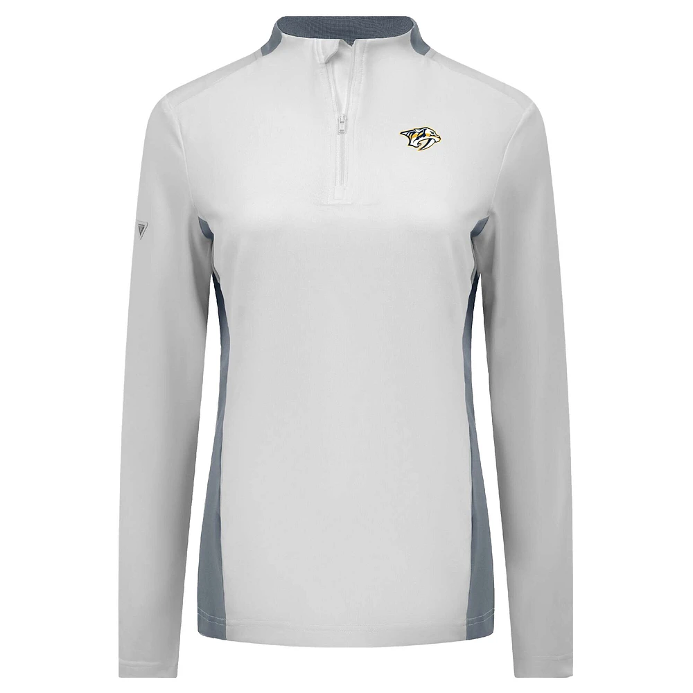 Women's Levelwear White Nashville Predators Moxie Insignia Core Quarter-Zip Top