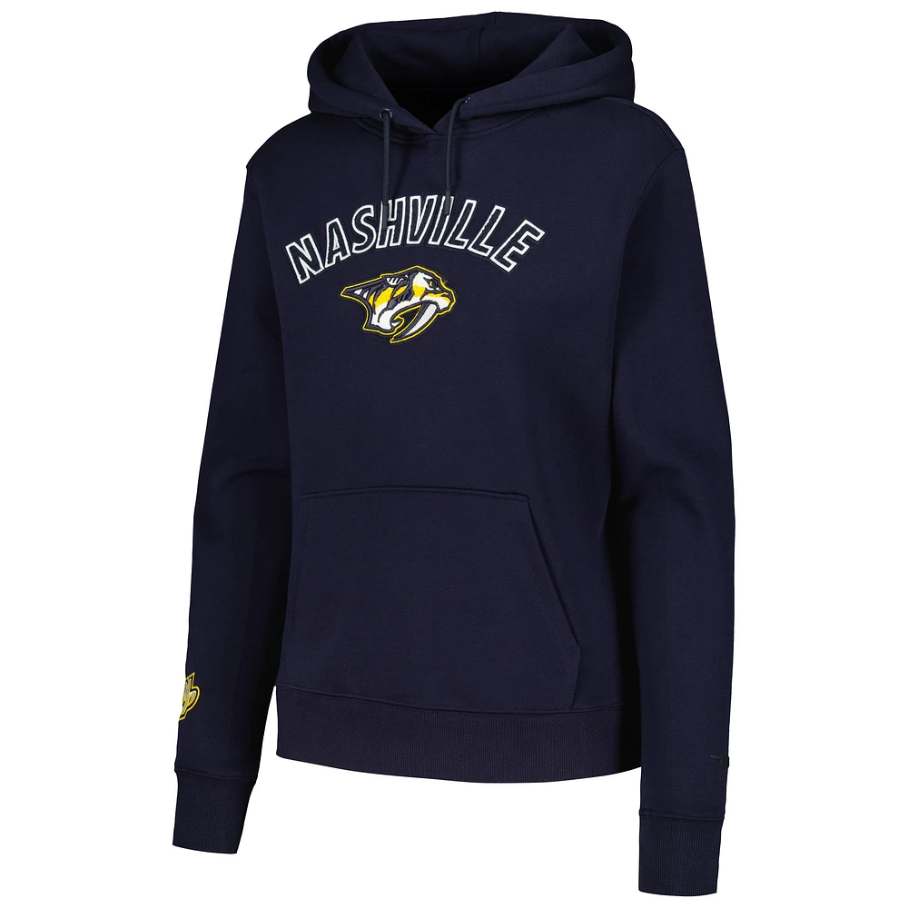 Women's Pro Standard Navy Nashville Predators Classic Chenille Pullover Hoodie