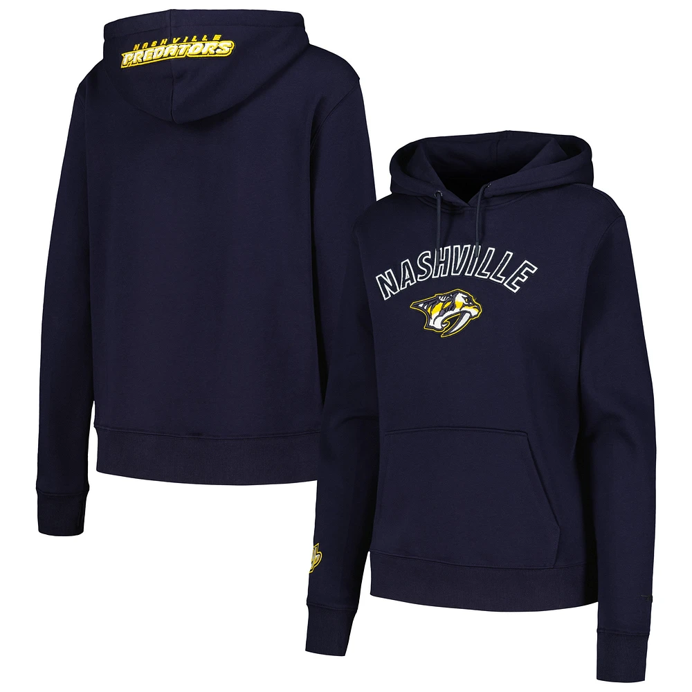 Sweat à capuche classique en chenille Pro Standard pour femmes, bleu marine, Nashville Predators