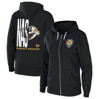 Women's WEAR by Erin Andrews Black Nashville Predators Sponge Fleece Full-Zip Hoodie