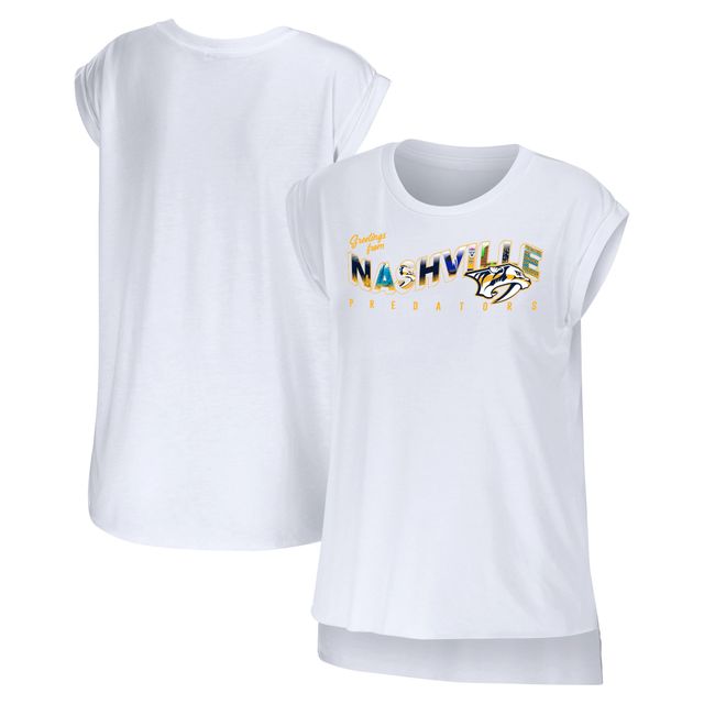 Women's WEAR by Erin Andrews T-shirt blanc Nashville Predators Greetings From Muscle