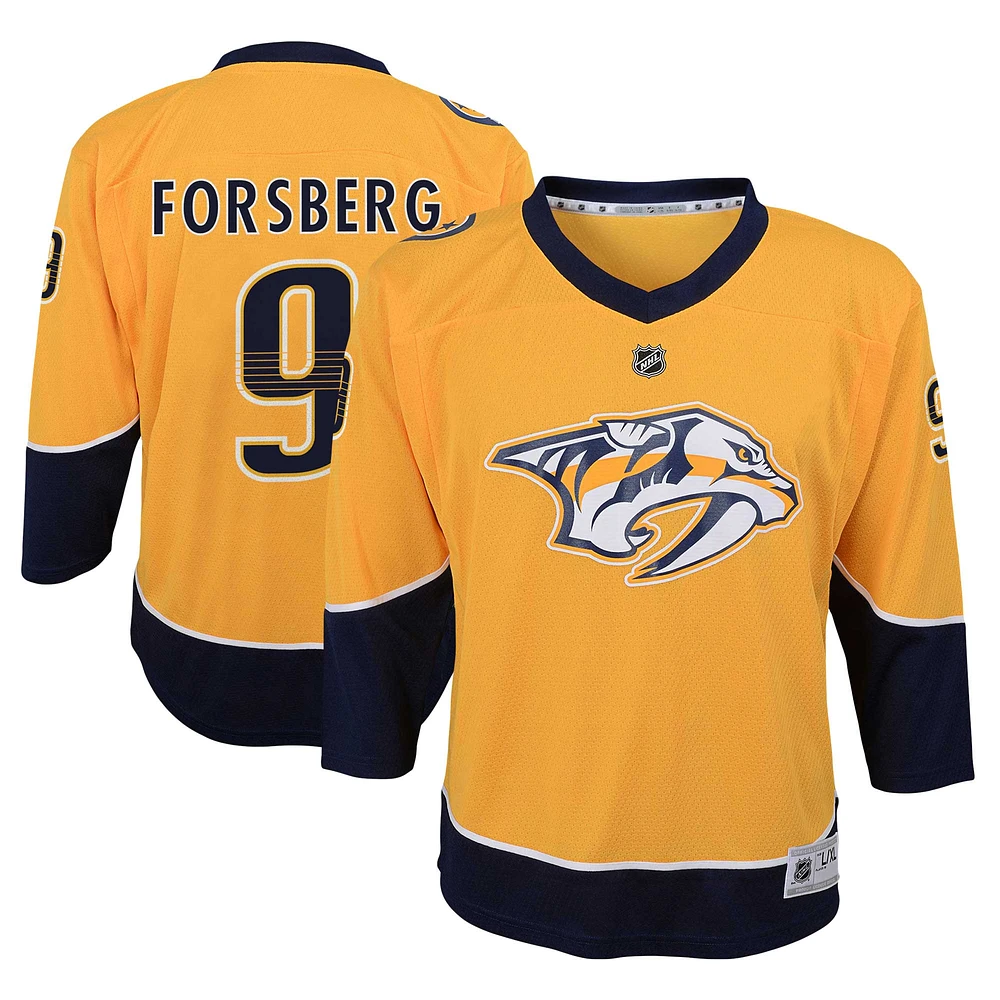 Maillot de joueur réplique à domicile des Predators Nashville doré Filip Forsberg pour jeunes