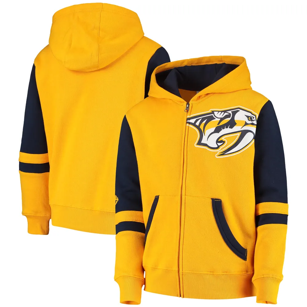 Youth St. Louis Blues Blue Face Off Color Block Full-Zip Hoodie