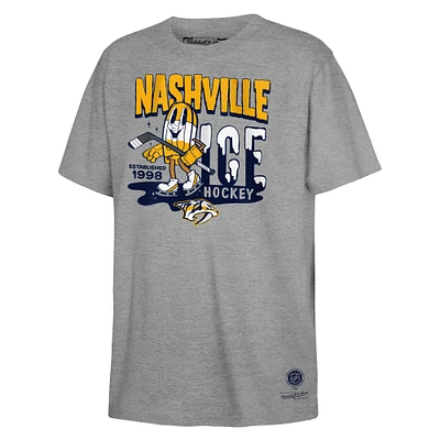 Youth Mitchell & Ness Gray Nashville Predators Popsicle T-Shirt