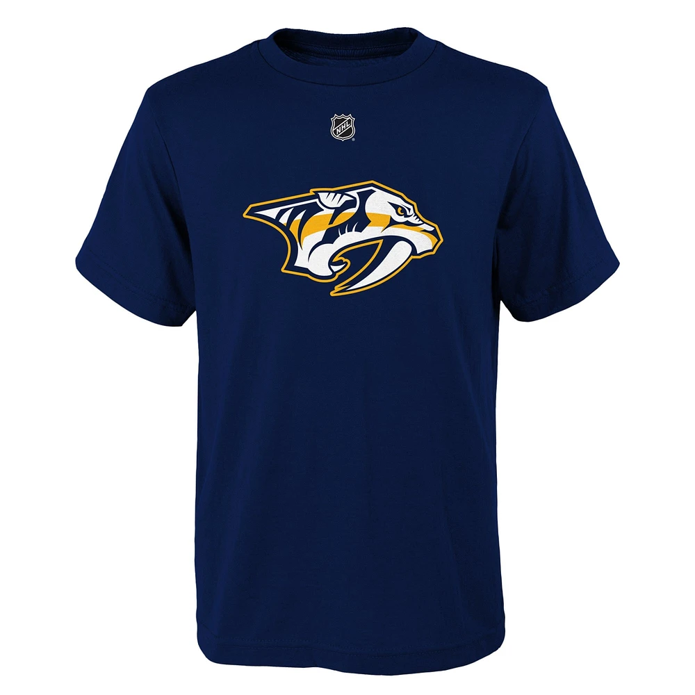 T-shirt bleu marine avec logo principal des Predators de Nashville pour jeunes