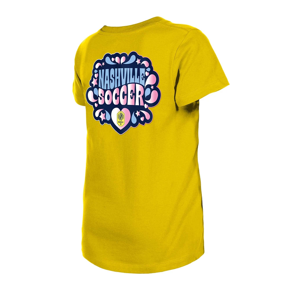 T-shirt à couleur changeante jaune Nashville SC pour filles 5th & Ocean by New Era