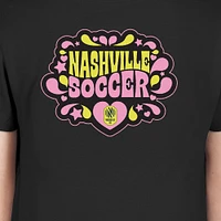 Girls Youth New Era Black Nashville SC Bubble Heart T-Shirt