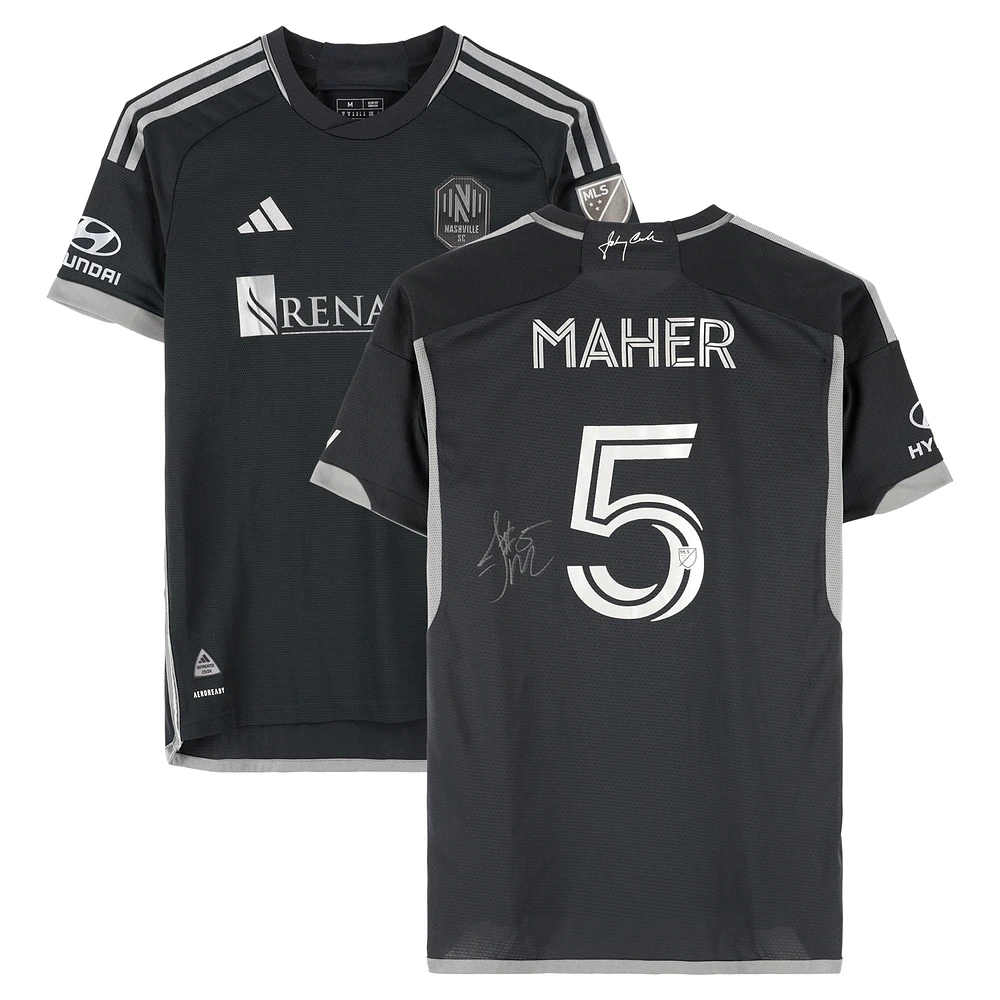 Jack Maher Nashville SC Autographed Match-Used #5 Black adidas Jersey from the 2024 MLS Season - Size M