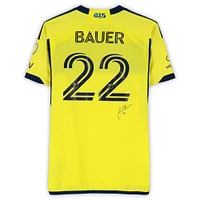 Josh Bauer Nashville SC Autographed Match-Used #22 Yellow adidas Jersey from the 2024 MLS Season - Size L