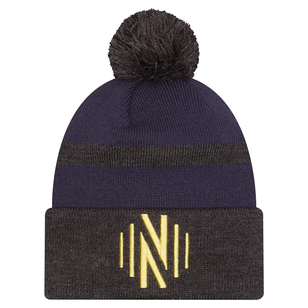 Men's New Era  Navy Nashville SC 2025 Kickoff Cuffed Knit Hat with Pom