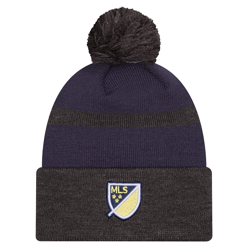 Men's New Era  Navy Nashville SC 2025 Kickoff Cuffed Knit Hat with Pom