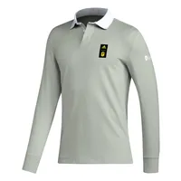 Men's adidas 2023 Player Gray Nashville SC Travel Long Sleeve Polo