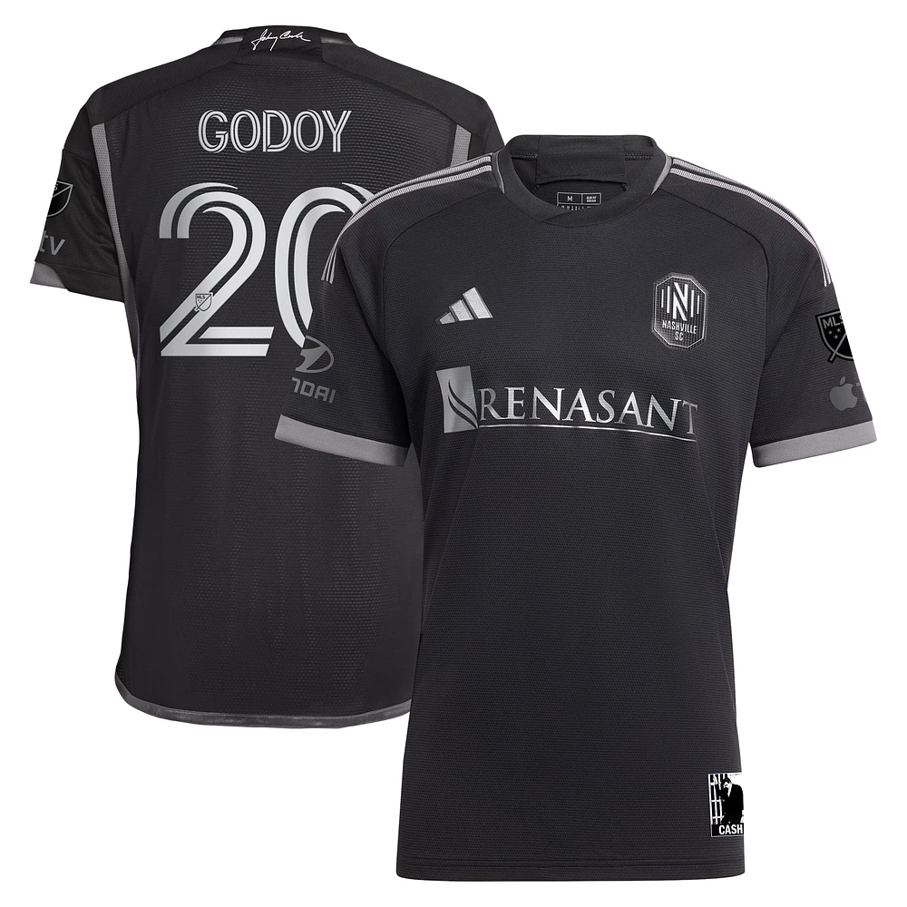 Men's adidas Anibal Godoy Black Nashville SC 2023 Man Kit Authentic Player Jersey