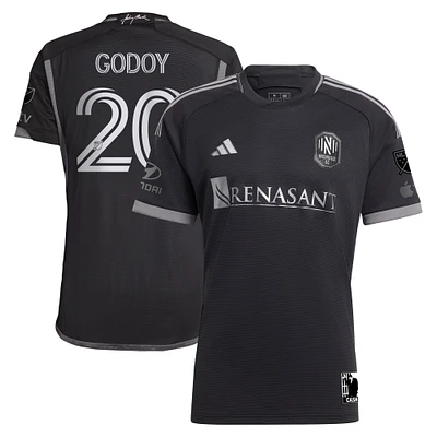 Homme Adidas Anibal Godoy Noir Nashville SC 2023 Man Black Kit Authentique Maillot Joueur