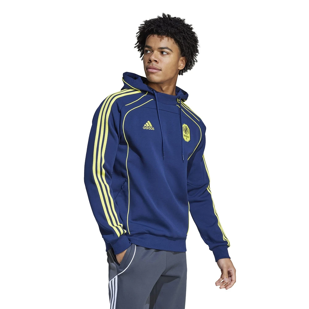 Men's adidas Blue Nashville SC 2025 Travel Pullover Hoodie